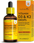 Nutravita Vitamin D3 Drops 60ml (2000 Drops) – D 1000IU per Drop Dose of Liquid