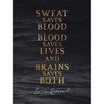 Grande affiche murale en papier épais avec citation d'Erwin Rommel Blood Sweat Lives Brains Doré 45,7 x 61 cm