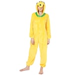 JXILY Onesies, Pajamas Home Wear Little Yellow Dog Cartoon One-piece Animal Pajamas for Men and Women Goofy Dog ​​pajamas Costume Halloween Christmas,Yellow,S