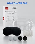 Aolion-Juste De Protection Pour Casque Meta Quest 3 Vr,Ensemble De Coques Transparentes En Tpu,Protecteur Anti-Poussière,Accessoires Vr - Type A Set