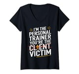 Womens Funny Fitness Personal Trainer Gym Workout Personal Trainer V-Neck T-Shirt