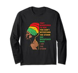 Retro Alphabet Afro Woman I Am The Storm Black History Long Sleeve T-Shirt