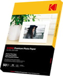 Lot de 50 feuilles de papier photo brillant de qualité supérieure-200 g/m²-Format A4-210 mmx297 mm-200 g/m²-Pour imprimante jet d'encre Canon HP Epson