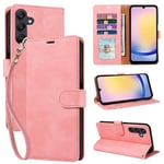 GOTOURED for Samsung A25 5G Phone Case Wallet,4 Card Slots [RFID Blocking] Soft PU Leather Cover,Wrist Strap,Shockproof Protective Kickstand Magnetic Flip Cases for Galaxy A25 (Pink)