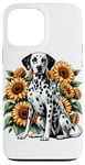 Coque pour iPhone 13 Pro Max Sunflowers Dalmatian Dalmatians Dal Dally Dog