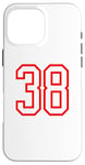 Coque pour iPhone 16 Pro Max Numéro #38 Blanc Rouge Sport Numéro 38