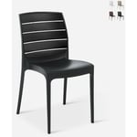 Grand Soleil - Chaise de jardin empilable pour bar restaurant Carmen Couleur: Noir