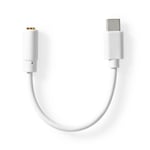 Nedis USB-C™ Adapter | USB 2.0 | USB-C™ Hane | 3.5 mm Hona | 0.10 m | Rund | Nickelplaterad | PVC | Vit | Låda