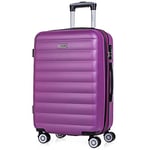 ITACA - Rigid Suitcase Medium Size - ABS Medium Suitcase 65cm Hard Shell Suitcase - Lightweight 20kg Suitcase with Combination Lock - Lightweight and Resistant Travel, Purple