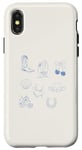 Coque pour iPhone X/XS Blue Beachy Girly Surf Cowgirl Chanceux Fer à cheval Esthétique