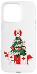 Coque pour iPhone 15 Pro Max Pull de Noël moche avec drapeau canadien et arbre de Noël