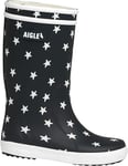 Aigle Lolly Pop Play2 Rain Boot, Multicolor Navy Star, 7.5 UK Child