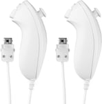 Lot De 2 Contrôleurs Nunchuck Pour Wii, Contrôleur De Jeu À Distance Nunchuk Jostick Compatible Avec Les Manettes De Jeu Vidéo Nintendo Wii Et Wii U