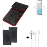 Cover for Nokia C21 Plus 4GB dark gray red edges Sleeve + earphones