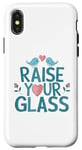 Coque pour iPhone X/XS Rose Celebration Raise Your Glasses Toast