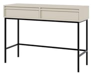 Selsey Coiffeuse avec Rangement Table De Maquillage avec 2 Tiroirs Deboute Coin Beauté Style Moderne 110 cm Beige Gris Evo