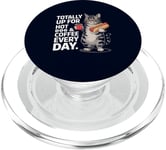 Totally Up For Hot Dog & Coffee Every Day Funny Cat Humour PopSockets PopGrip pour MagSafe