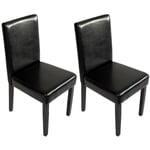 HHG - jamais utilisé] Lot de 2 chaises de séjour Littau, simili-cuir, noir, pieds foncés