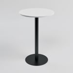 Pyöreä baaripöytä, musta jalka, kansi useissa väreissä Valkoinen Ø90 cm