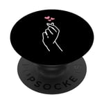 Kpop K-pop Motif main en forme de cœur avec inscription « I Love You » PopSockets PopGrip Interchangeable