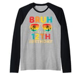 Vintage Bruh It's My 12th Birthday 12 Year Old Birthday boys Raglan Baseball Tee