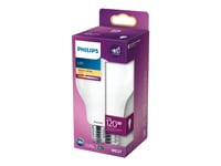 Philips - Led-Glödlampa Med Filament - Form: A67 - Glaserad Finish - E27 - 13 W (Motsvarande 120 W) - Klass D - Varmt Vitt Ljus - 2700 K