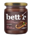 Bett’r Hazelnut Cocoa Cream - 100% Organic, Vegan and Palm Oil Free. Sweetened with Coconut Sugar - 250g