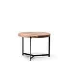 Dk3 - Plateau Coffee Table - Ø 60 cm - Höjd 45 cm, Skiva i Tvålad ek, Underrede i Svart pulverlackerat stål - Soffbord - Søren Rose Studio - Träfärgad - Metall/Trä