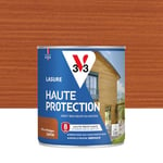 V33 Lasure Bois extérieur Pin d'orégon satin - Haute Protection 8 ans - Haute résistance hydrofuge et anti-UV - Résiste aux variations du bois - Ecolabel, résine d'origine végétale - 0,75L