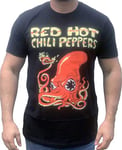 Red Hot Chili Peppers Men's Official Fire Squid T-Shirt Small, Black, S