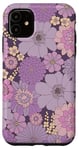 Coque pour iPhone 11 Motif floral esthétique violet lavande