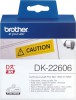 Brother P-Touch QL 500 BW - Taperull i gul plastfilm lpende lengde, 62mm bred DK22606-X3 10966