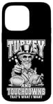 Coque pour iPhone 14 Pro Max Turquie & Touchdowns Ballon de football amusant pour Thanksgiving Uncle Sam