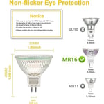 MR16 spottilamppu, 12V 20W lamppu, GU5.3 hehkulamppu himmennettävä MR16 lamppu, 2-nastainen halogeenipolttimo lämmin valkoinen 2700k 6 kpl pakkaus (FMY)