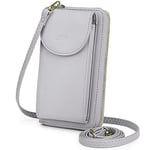 S-ZONE PU Leather RFID Blocking Crossbody Cell Phone Bag for 6.7 Inch Cellphone Women Leather RFID Blocking Wallet Purses with Credit Card Slots