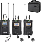 Cvm-Wm100 Plus Microphone Cravate Sans Fil Uhf Avec 2 Émetteurs Et Récepteur Pour Appareils Photo Reflex Numériques Xlr, Caméscope, Smartphone, Youtube (Piles Aa)[VID064642]