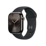 Apple Watch Series 10 GPS + Cellular - 42mm - Boîtier Slate Titanium - Bracelet Black Sport Band - M/L