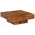 Table basse Table d'appoint pour Salon Chambre - Bois massif de Sesham 80 x 80 x 30 cm BV186164 Bonnevie