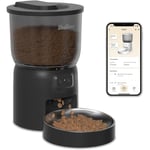 3L Distributeur Croquettes Chat Automatique 2.4G WiFi, 10 Secondes Contrôle l'App 1-10 Repas par Jour, Noir - Balimo