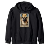 The Pug Tarot Card Dog Lover Pug Dogs Owner Zip Hoodie