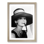 Big Box Art Audrey Hepburn (2) Framed Wall Art Picture Print Ready to Hang, Oak A2 (62 x 45 cm)