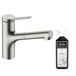 Robinet de cuisine HANSGROHE Zesis M33 150 avec douchette 2 jets aspect acier inox