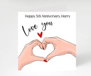 Personalised Wedding Anniversary Card, Birthday cards, Valentines Day card