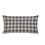 Herding Tom Tailor Housse de Coussin en Flanelle, 40x80 cm, 100% Coton/Flanelle, avec Motif réversible et Fermeture éclair de Couleur, Classic Check Gris, Beige (Anthracite & Sunny Sand)