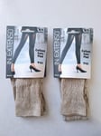 LOT DE 2 LEGGINGS COLLANT SANS PIED COTON IN EXTENSO TAILLE 1/2 COULEUR BEIGE