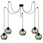 FKL DESIGN Home Deco « Lampe de plafond, lampe suspendue, lampe suspendue, boule, noir, gris, blanc, lampe N100 (DP5)