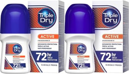 Triple Dry Men | Active Fragrance Anti-Perspirant Roll On 50ml | 72-Hour Against