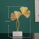 Ginkgo Biloba -koristeet, metallikoristeet Modernit veistostarvikkeet olohuoneen pöydän keskiosille Kotitoimiston sisustus (kultainen)