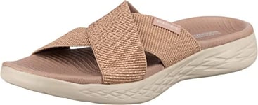 Skechers Women's On-the-go 600 - Glistening Slide Sandal,Rose Gold Textile,6 UK