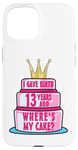 Coque pour iPhone 15 J'ai accouché il y a 13 ans, mon anniversaire Where's My Cake Funny Mom